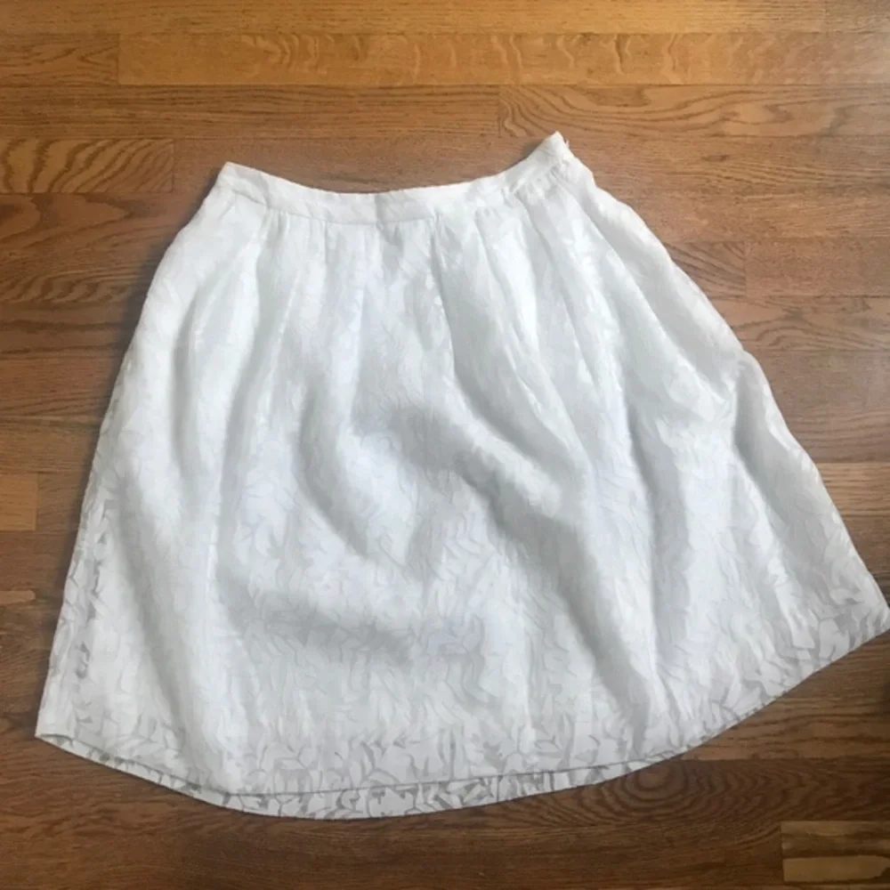 J. Crew sheer burnout white skirt pockets a-line‎ 6 - Picture 2 of 8